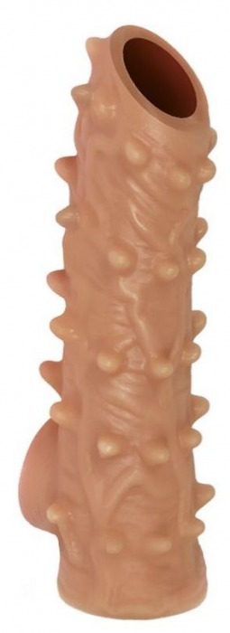 Телесная насадка с шипами и открытой головкой Nude Sleeve L - 14 см. - KOKOS - в Королеве купить с доставкой