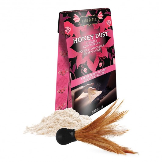 Пудра для тела Honey Dust Body Powder с ароматом клубники - 28 гр. - Kama Sutra - купить с доставкой в Королеве