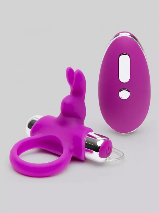 Лиловое виброкольцо с пультом ДУ Remote Control Cock Ring - Happy Rabbit - в Королеве купить с доставкой
