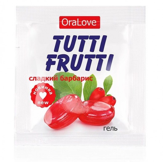 Гель-смазка Tutti-frutti со вкусом барбариса - 4 гр. - Биоритм - купить с доставкой в Королеве