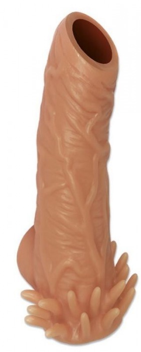 Телесная насадка с усиками и открытой головкой Nude Sleeve S - 10 см. - KOKOS - в Королеве купить с доставкой
