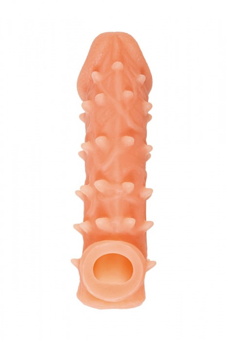 Телесная закрытая насадка с пупырышками Cock Sleeve Size M - 15,6 см. - KOKOS - в Королеве купить с доставкой