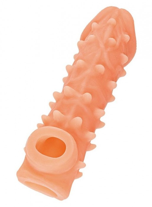 Телесная закрытая насадка с пупырышками Cock Sleeve Size L - 17,6 см. - KOKOS - в Королеве купить с доставкой