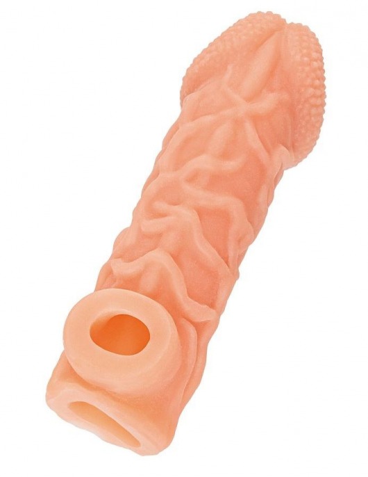 Телесная закрытая насадка с венками Cock Sleeve Size S - 13,8 см. - KOKOS - в Королеве купить с доставкой