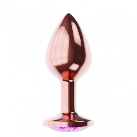 Пробка цвета розового золота с лиловым кристаллом Diamond Quartz Shine L - 8,3 см. - Lola Games - купить с доставкой в Королеве