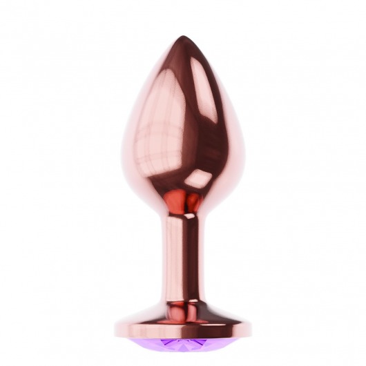 Пробка цвета розового золота с фиолетовым кристаллом Diamond Amethyst Shine L - 8,3 см. - Lola Games - купить с доставкой в Королеве