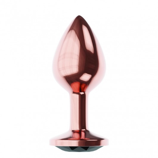 Пробка цвета розового золота с черным кристаллом Diamond Jet Shine L - 8,3 см. - Lola Games - купить с доставкой в Королеве