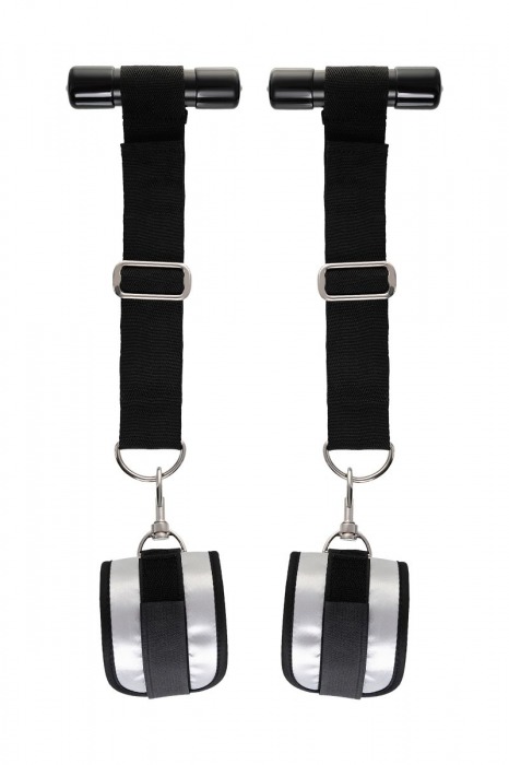 Черно-серебристые фиксаторы для рук на дверь Anonymo - ToyFa - купить с доставкой в Королеве