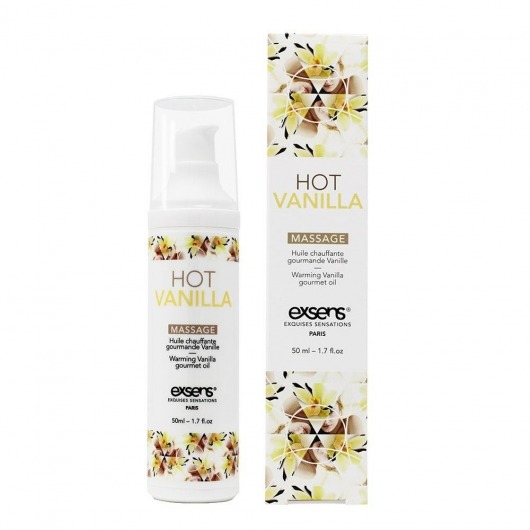 Разогревающее массажное масло с ароматом ванили Gourmet Hot Vanilla - 50 мл. - Exsens - купить с доставкой в Королеве