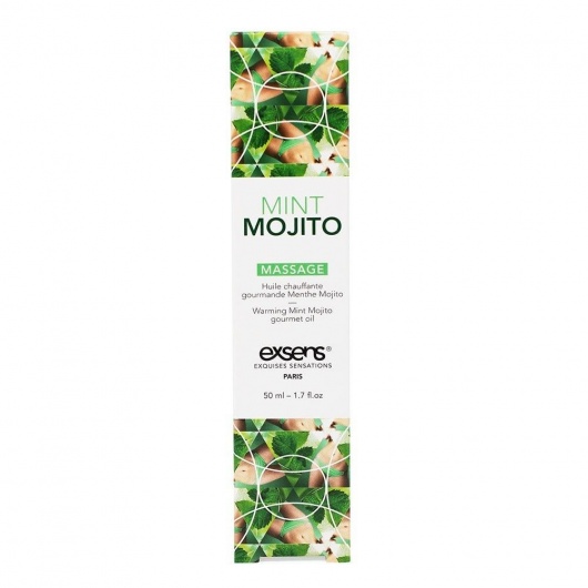 Разогревающее массажное масло с ароматом мохито Gourmet Mint Mojito - 50 мл. - Exsens - купить с доставкой в Королеве