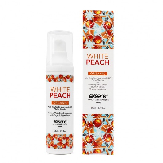 Разогревающее массажное масло Gourmet White Peach Organic с органическими ингредиентами - 50 мл. - Exsens - купить с доставкой в Королеве