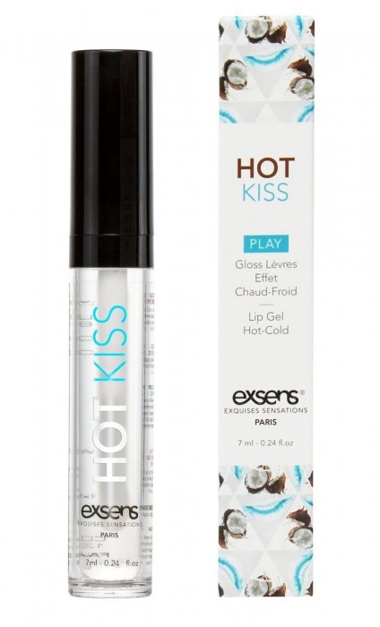 Блеск для губ Hot Kiss Coconut с ароматом кокоса - 7 мл. - Exsens - купить с доставкой в Королеве
