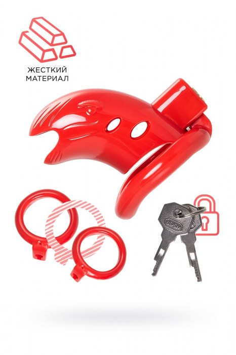 Красный мужской пояс верности из пластика - ToyFa - купить с доставкой в Королеве