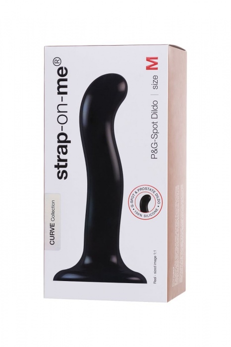 Черный стимулятор для пар P G-Spot Dildo Size L - 19 см. - Strap-on-me - в Королеве купить с доставкой