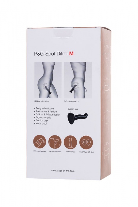 Черный стимулятор для пар P G-Spot Dildo Size L - 19 см. - Strap-on-me - в Королеве купить с доставкой