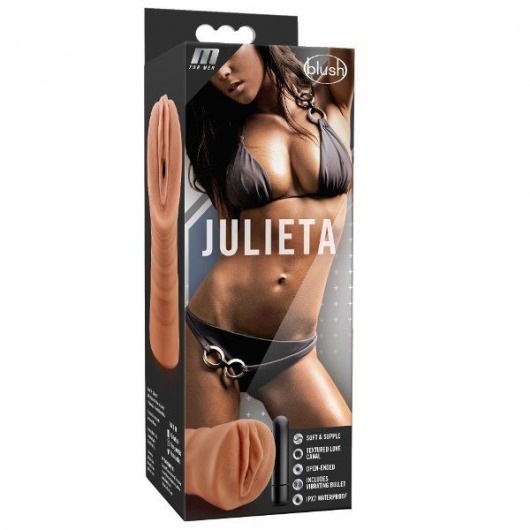 Мастурбатор-вагина цвета карамели Julieta с вибрацией - Blush Novelties - в Королеве купить с доставкой
