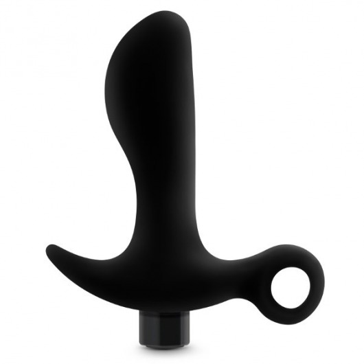 Черный анальный вибратор Silicone Vibrating Prostate Massager 01 - 10,8 см. - Blush Novelties - в Королеве купить с доставкой