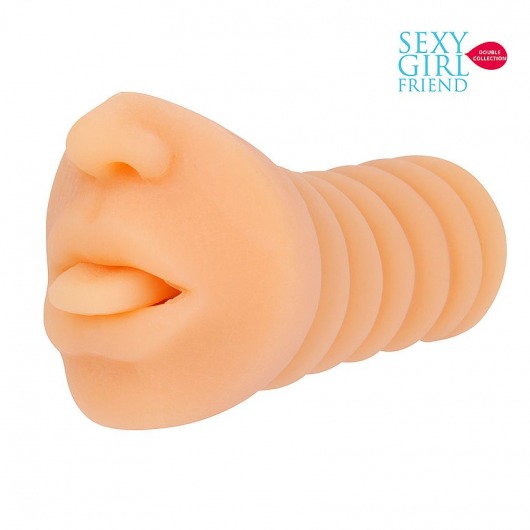Телесный мастурбатор-ротик с высунутым язычком - Bior toys - в Королеве купить с доставкой
