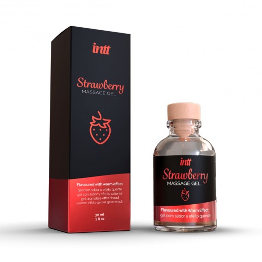 Массажный гель с ароматом клубники Strawberry - 30 мл. - INTT - купить с доставкой в Королеве