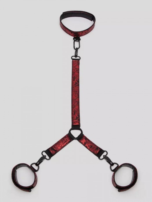 Ошейник с наручниками Reversible Faux Leather Collar and Wrist - Fifty Shades of Grey - купить с доставкой в Королеве