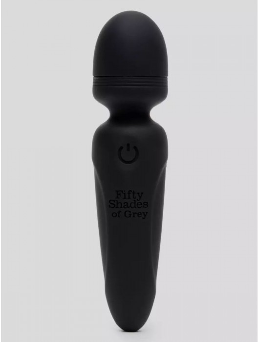 Черный мини-wand Sensation Rechargeable Mini Wand Vibrator - 10,1 см. - Fifty Shades of Grey