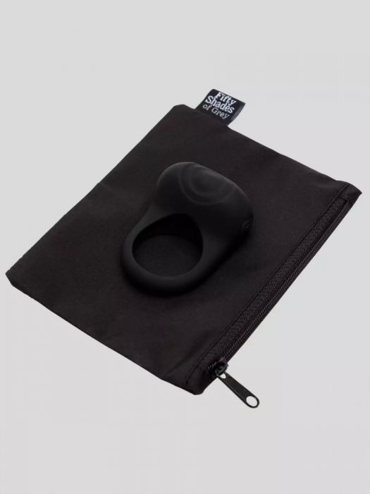 Черное эрекционное виброкольцо Sensation Rechargeable Vibrating Love Ring - Fifty Shades of Grey - в Королеве купить с доставкой