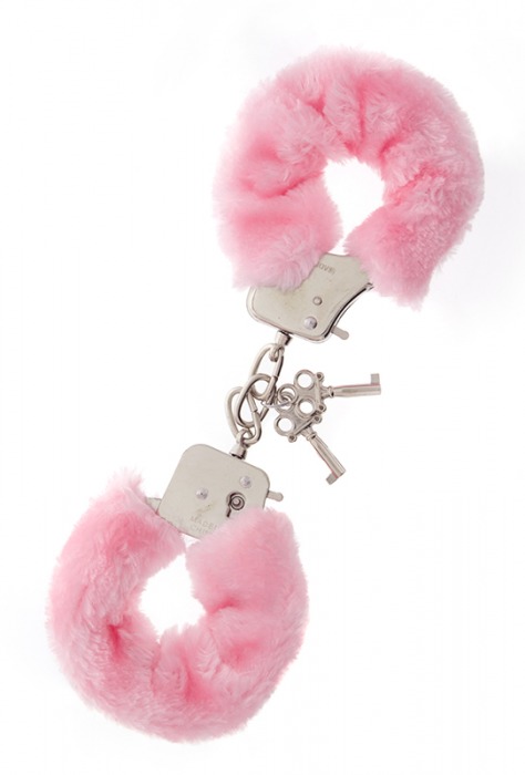 Металлические наручники с розовой меховой опушкой METAL HANDCUFF WITH PLUSH PINK - Dream Toys - купить с доставкой в Королеве