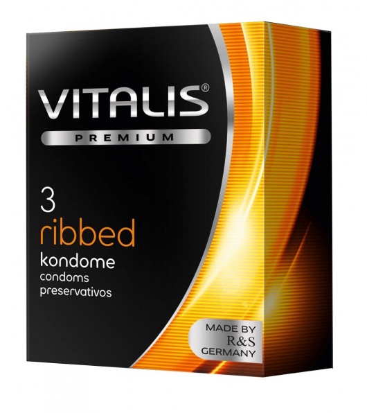 Ребристые презервативы VITALIS PREMIUM ribbed - 3 шт. - Vitalis - купить с доставкой в Королеве