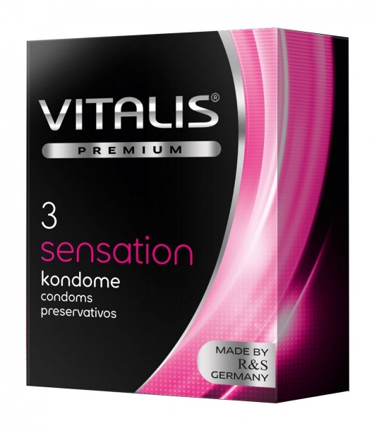 Презервативы с пупырышками и кольцами VITALIS PREMIUM sensation - 3 шт. - Vitalis - купить с доставкой в Королеве