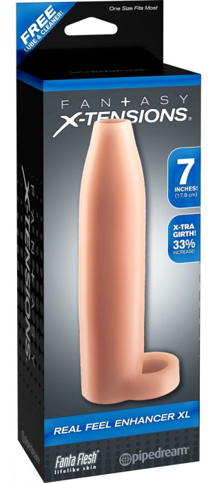 Телесная насадка Real Feel Enhancer XL - 17 см. - Pipedream - в Королеве купить с доставкой