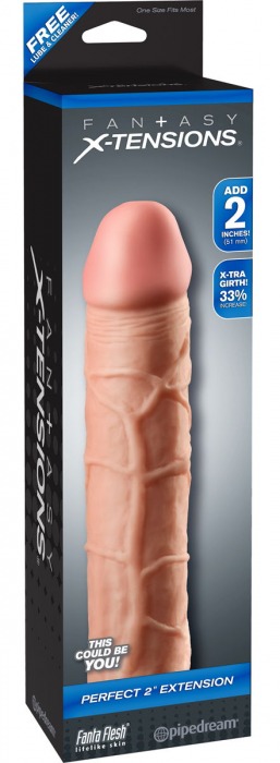 Телесная насадка Fantasy X-tensions Perfect 2  Extension - 20,3 см. - Pipedream - в Королеве купить с доставкой