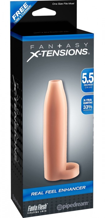 Насадка-расширитель с кольцом для подхвата мошонки Real Feel Enhancer - 14 см. - Pipedream - в Королеве купить с доставкой