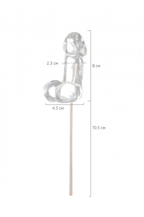 Прозрачный леденец в форме фаллоса со вкусом пина колады - Sosuчki - купить с доставкой в Королеве