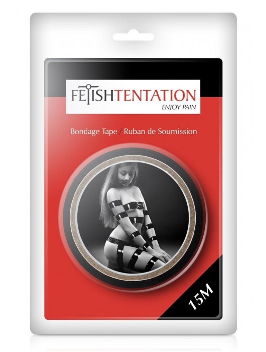 Черный скотч для фиксации - 15 м. - Fetish Tentation - купить с доставкой в Королеве
