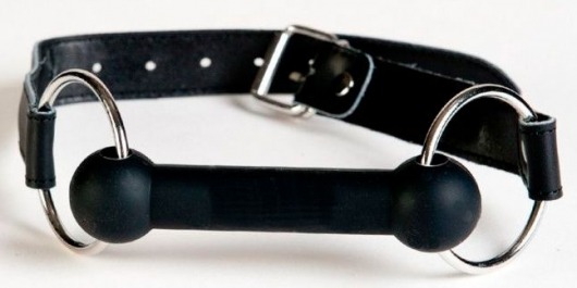 Чёрный кляп-трензель на кожаных ремешках - ToyFa - купить с доставкой в Королеве