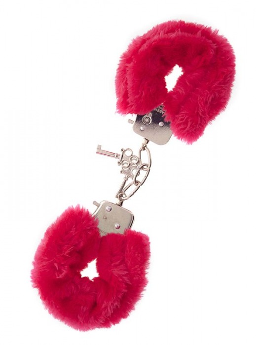 Металлические наручники с красной меховой опушкой METAL HANDCUFF WITH PLUSH RED - Dream Toys - купить с доставкой в Королеве
