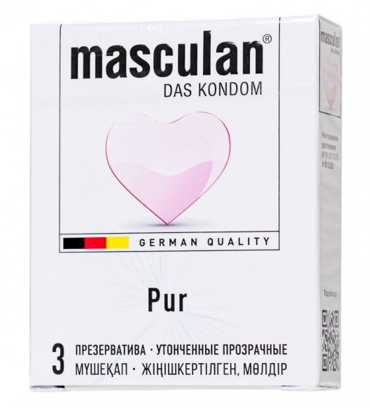 Супертонкие презервативы Masculan Pur - 3 шт. - Masculan - купить с доставкой в Королеве