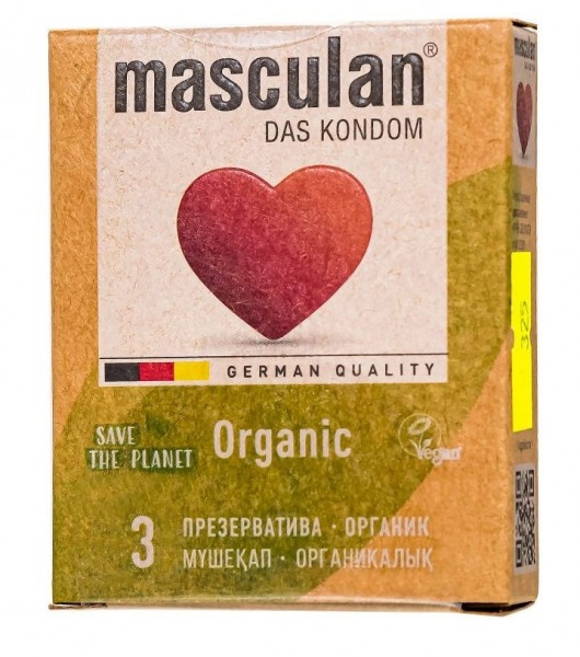 Экологически чистые презервативы Masculan Organic - 3 шт. - Masculan - купить с доставкой в Королеве