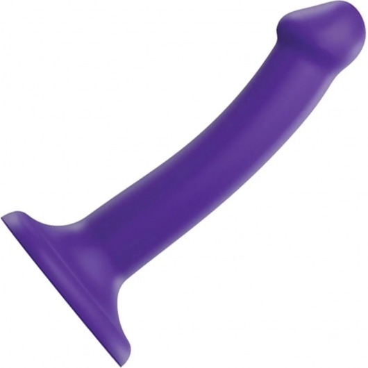 Фиолетовый фаллоимитатор-насадка Strap-On-Me Dildo Dual Density size S - 17 см. - Strap-on-me - купить с доставкой в Королеве