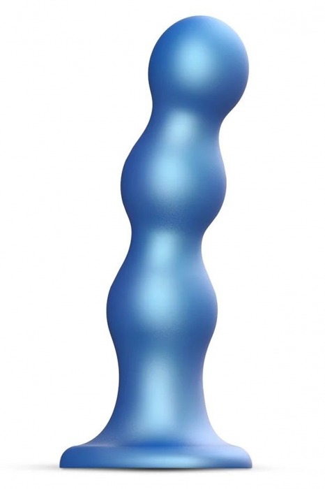 Голубая насадка Strap-On-Me Dildo Plug Balls size L - Strap-on-me - купить с доставкой в Королеве