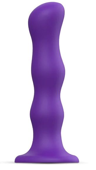Фиолетовая насадка Strap-On-Me Dildo Geisha Balls size M - Strap-on-me - купить с доставкой в Королеве