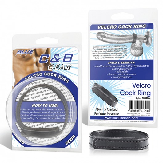 Кольцо на пенис из искусственной кожи на липучке VELCRO COCK RING - 5 см. - BlueLine - в Королеве купить с доставкой