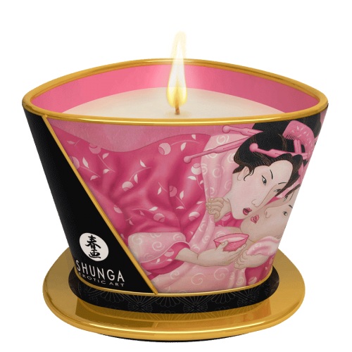 Массажная свеча Rose Petals с ароматом розы - 170 мл. - Shunga - купить с доставкой в Королеве