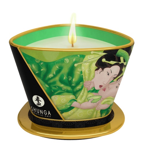 Массажная свеча Exotic Green Tea с ароматом зелёного чая - 170 мл. - Shunga - купить с доставкой в Королеве
