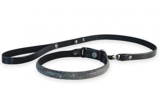 Эффектный сверкающий ошейник с поводком  Гламур - Sitabella - купить с доставкой в Королеве
