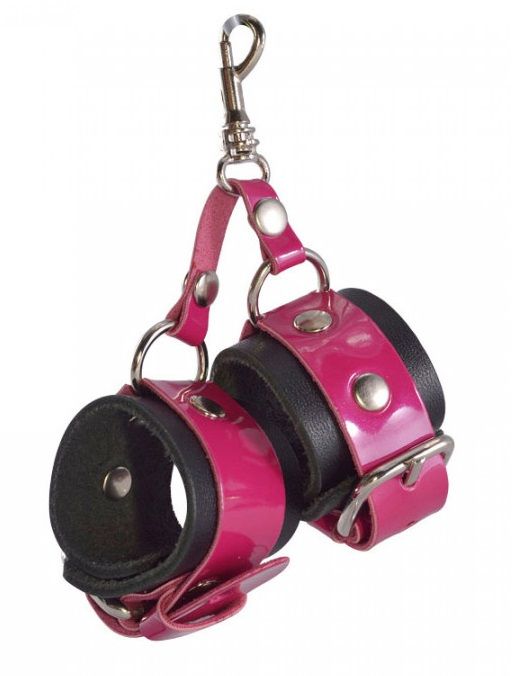 Розово-черный брелок  Наручники - Sitabella - купить с доставкой в Королеве