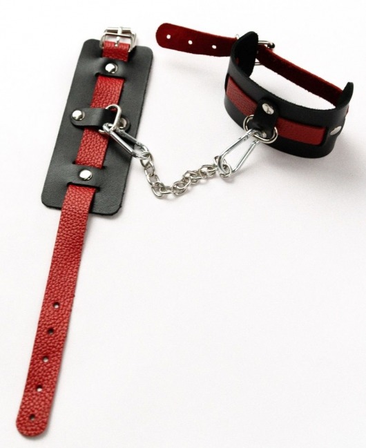 Черные оковы с красным декором и заклепками - Crazy Handmade - купить с доставкой в Королеве