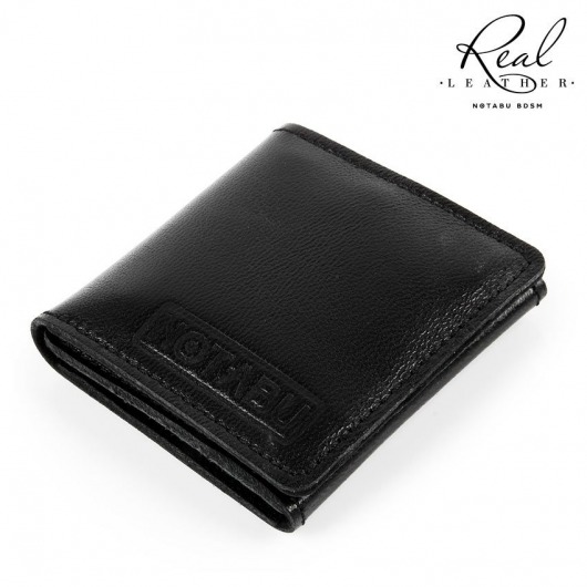 Черный кожаный кондомхолдер Notabu - Notabu - купить с доставкой в Королеве