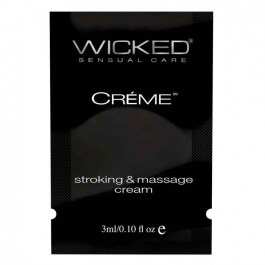 Крем для массажа и мастурбации Wicked Stroking and Massage Creme - 3 мл. - Wicked - купить с доставкой в Королеве