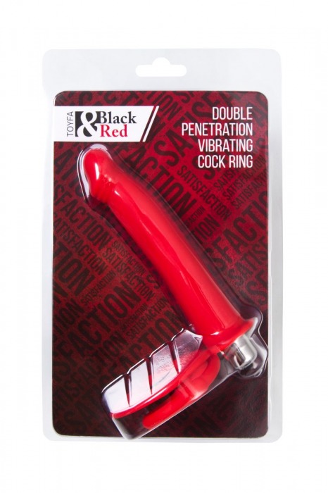 Красная насадка на пенис для двойного проникновения - 19 см. - ToyFa - купить с доставкой в Королеве